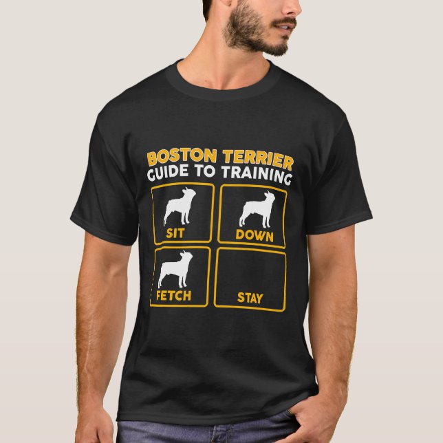 Camiseta Boston Terrier Engraçado Guide To Training (Guia D (Frente)