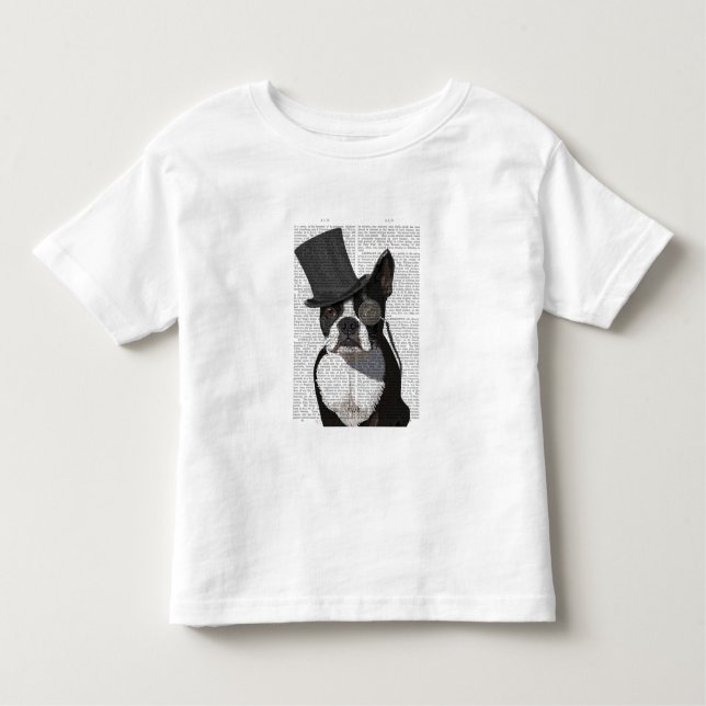 Camiseta Boston Terrier, Formal Hound e Chapéu (Frente)
