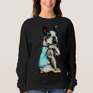 Camiseta Boston Terrier I Love Mãe Tattoo Dog Dia de as mãe
