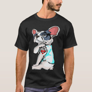 Camiseta Boston Terrier I Love Mamãe Tattoo Dia de as mães
