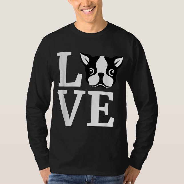 Camiseta Boston Terrier I Love My Bostie Gift for Dog Lover (Frente)