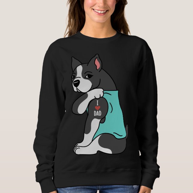 Camiseta Boston Terrier I Love Pai (Frente)