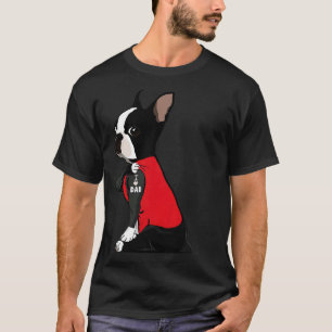 Camiseta Boston Terrier I Love Pai Tattoo Encantado Boston 
