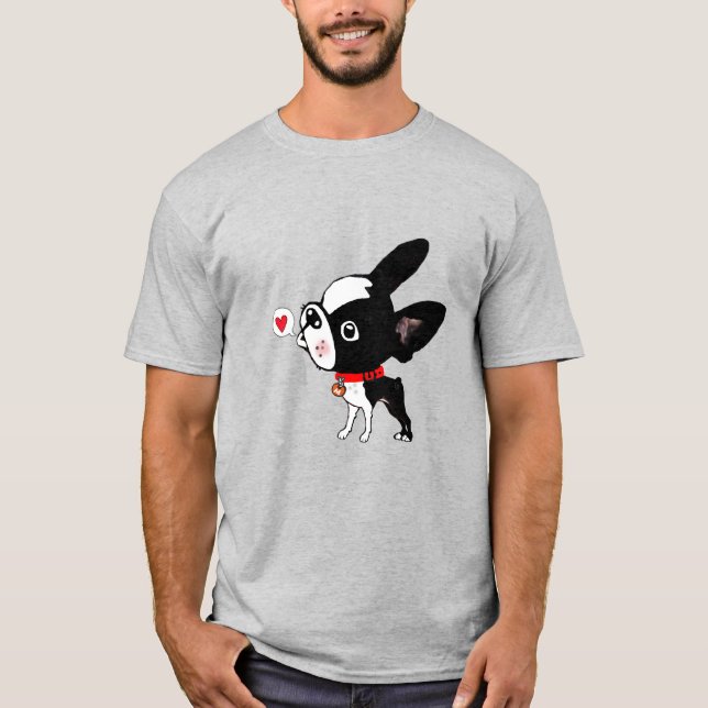 Camiseta Boston terrier latido ama Mirabelle (Frente)