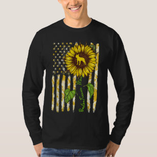 Camiseta Boston Terrier Mãe Sunflower American Flag og
