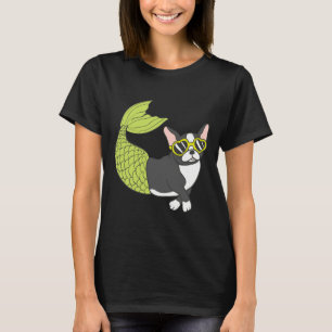 Camiseta Boston Terrier Mermaid Merboston Muito Legal Para 