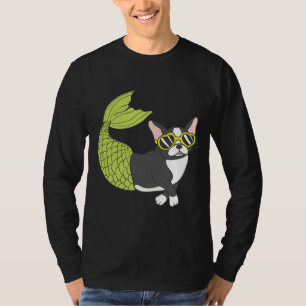 Camiseta Boston Terrier Mermaid Merboston Muito Legal Para