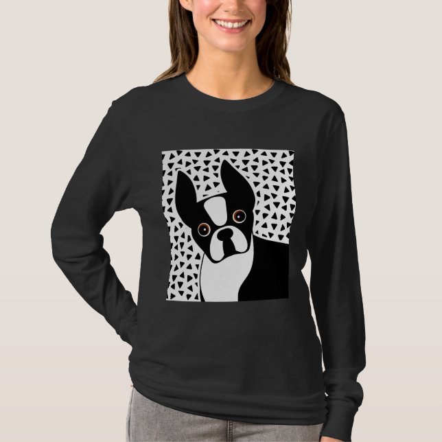 Camiseta Boston Terrier Modern Dog Art (Frente)