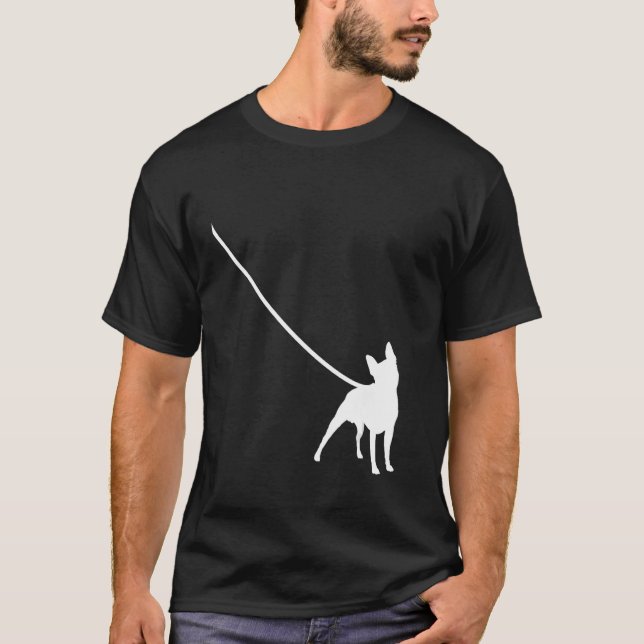 Camiseta Boston Terrier on a Leash Dog Bostie Mãe Pai Pet C (Frente)