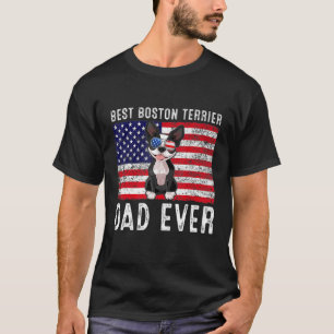 Camiseta Boston Terrier Pai Eua American Flag Boston Terrie