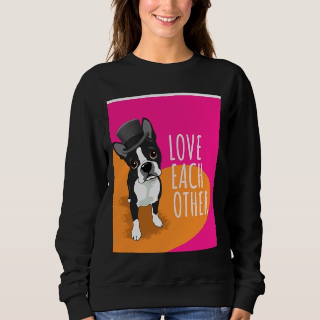 Camiseta Boston Terrier se amam com gráficos (Frente)