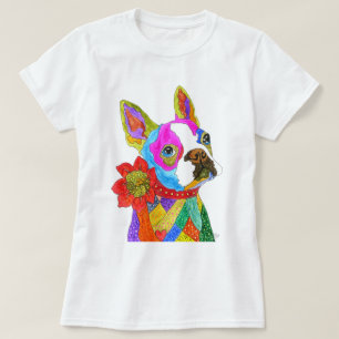 Camiseta Boston Terrier T-Shirt, bonita e colorida