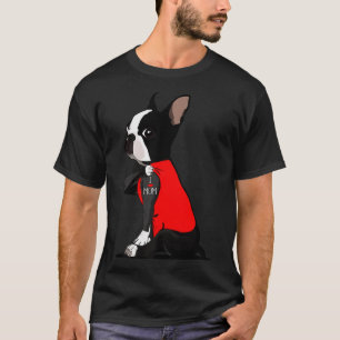 Camiseta Boston Terrier Tattoos Eu Amo Mamãe