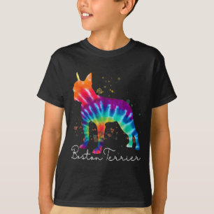 Camiseta Boston Terrier Tie Dye Rainbow Dog Lover