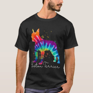 Camiseta Boston Terrier Tie Dye Rainbow Dog Lover