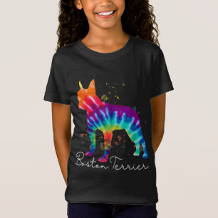 Camiseta Boston Terrier Tie Dye Rainbow Dog Lover