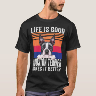 Camiseta Boston Terriers Torna Sua Vida Boa Vintagem