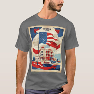 Camiseta Boston Texas States of America Turismo Vintage Pos
