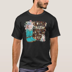 Camiseta Bota de Cowgirl Floral Retro Kick The Dust Up West