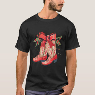 Camiseta Bota De Cowgirl Natalina Alegre E Brilhante Ociden