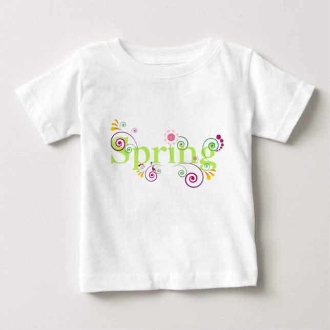 Camiseta Botânica Colorida e Fofa da Primavera (Frente)