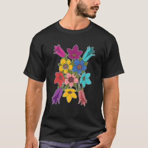 Camiseta Botânica Colorida Flor Floresce Jardineiro Bonito