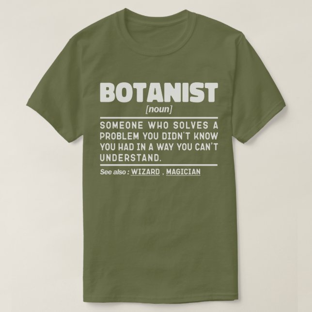 Camiseta Botânica de Definição de Noun Botânica Legal (Frente do Design)