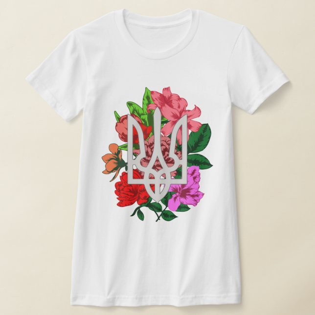 Camiseta Botânica e ucraniana Trident Trizub (Postura )