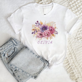 Camiseta Botânica Flor de Flor Selvagem Boho personalizado