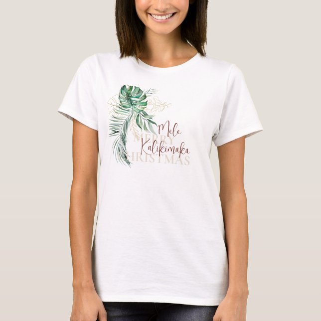 Camiseta Botânica Tropical Mele Kalikimaka (Frente)