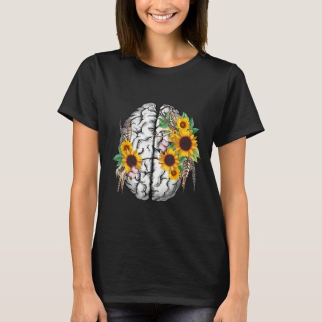 Camiseta Botanical human brain mental health artistic anato (Frente)