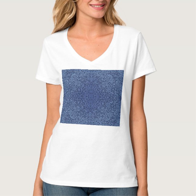 Camiseta Botanical Pattern in Blue 2 (Frente)