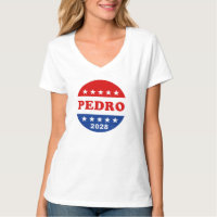 Botão de Campanha Pedro 2028 Retro Vermelho Branco