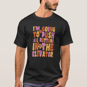 Camiseta Botão de Elevador Inspetor de Elevador Mecânico In