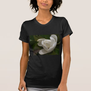 Camiseta botão de flor da magnólia meridional branca
