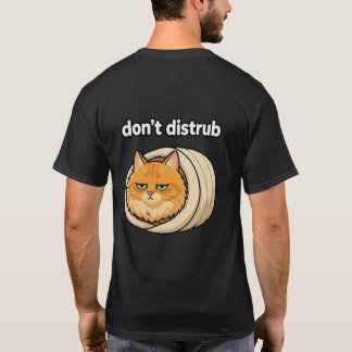 Camiseta Botão de Gato Laranja Estético Fofo Não Perturbe