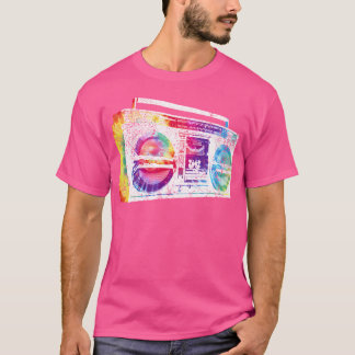 Camiseta Botão de Obra do Ghetto Blaster Radio Hip Hop Musi