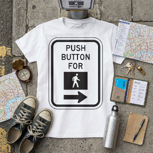 Camiseta Botão de pressão para sinal de travessia de pedest