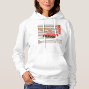 Camiseta Botão de snooze do despertador da mão das mulheres