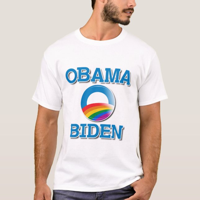 Camiseta Botão do orgulho de Obama Biden (Frente)