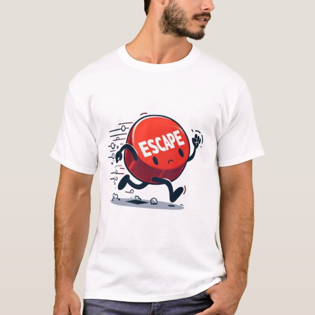Camiseta Botão Escape em execução (Frente)