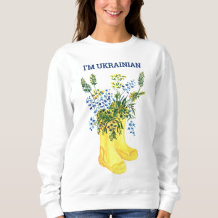 Camiseta Botas amarelas com flores azuis Ucrânia