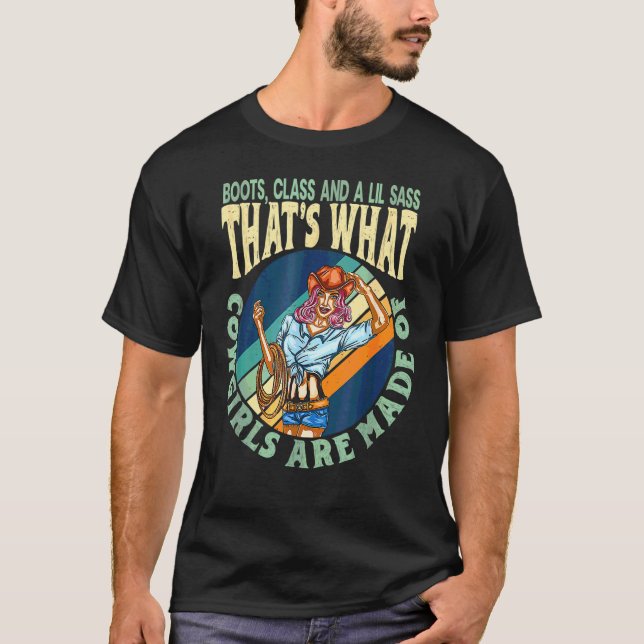 Camiseta Botas Classe E Um Pouco De Sassy É O Que As Vaquei (Frente)