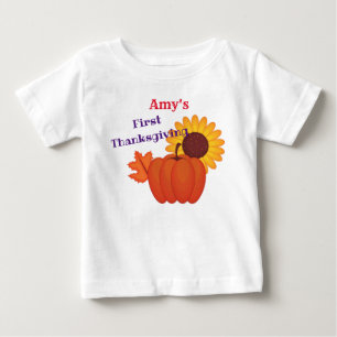 Camiseta Botas de Bebê de Ação de Graças