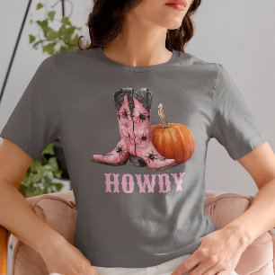 Camiseta Botas de Cowboy do Halloween Ocidental Howdy