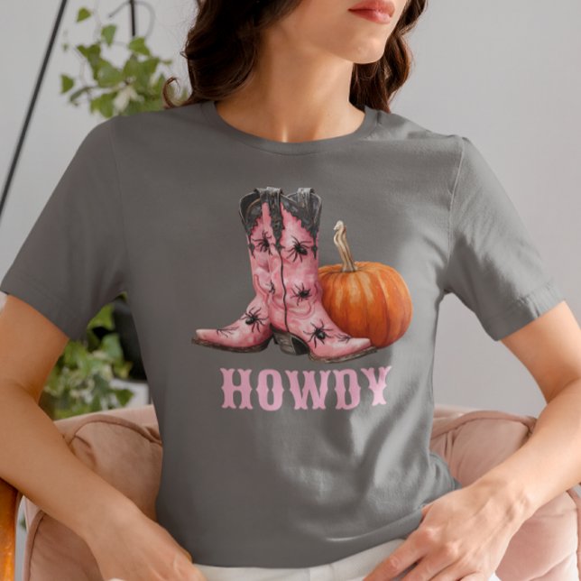 Camiseta Botas de Cowboy do Halloween Ocidental Howdy (Criador carregado)