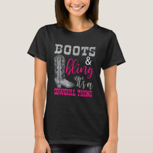Camiseta Botas de Cowgirl Brilho É uma Coisa de Cowgirl Paí