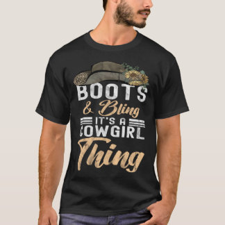 Camiseta Botas de Cowgirl Brilho Mulheres Bonito Amor Vida 
