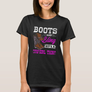 Camiseta Botas de Cowgirl Brilho Vintage Country Sul Rodeio