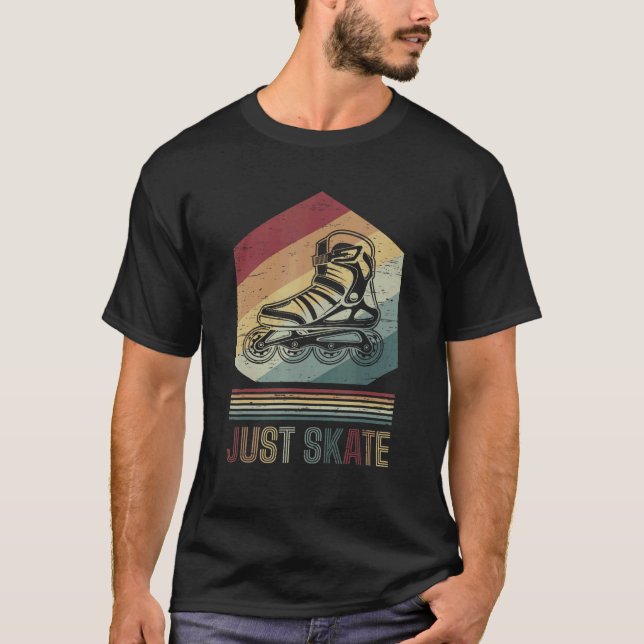 Camiseta Botas de roda do Calçado de rolo de Skate (Frente)